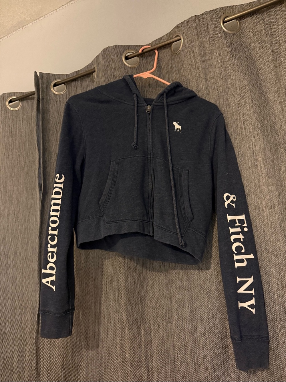 Abercrombie & Fitch Navy Zip Hoodie with Hood